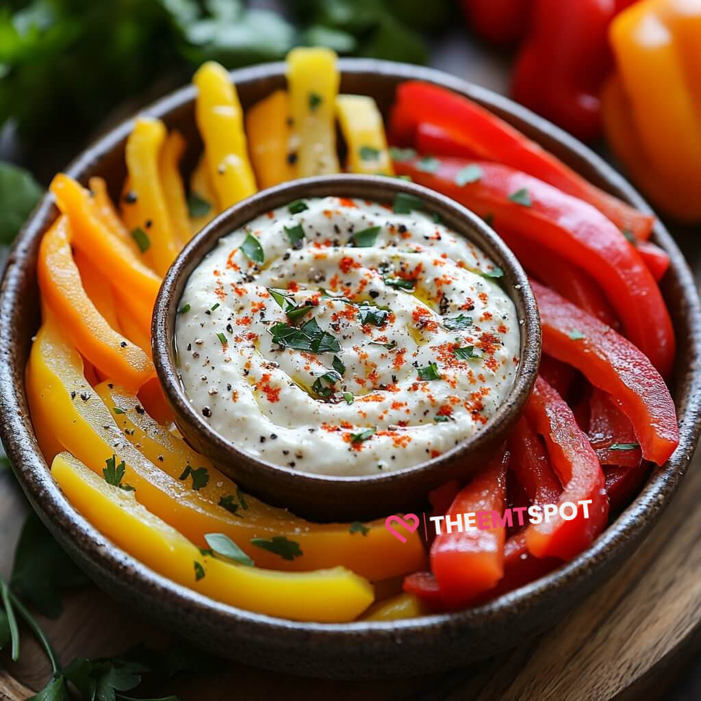 Bell Pepper Strips with Low-Sodium Dip