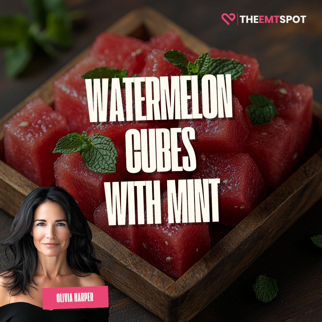 Watermelon Cubes with Mint