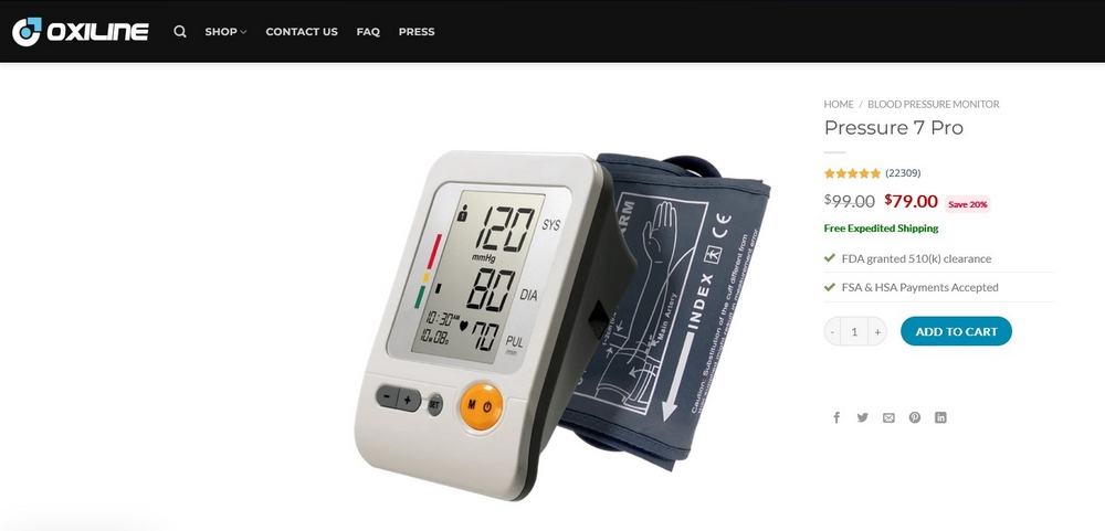 oxiline pressure 7 pro website