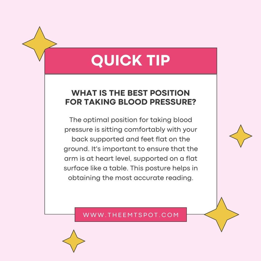 taking blood pressure best position