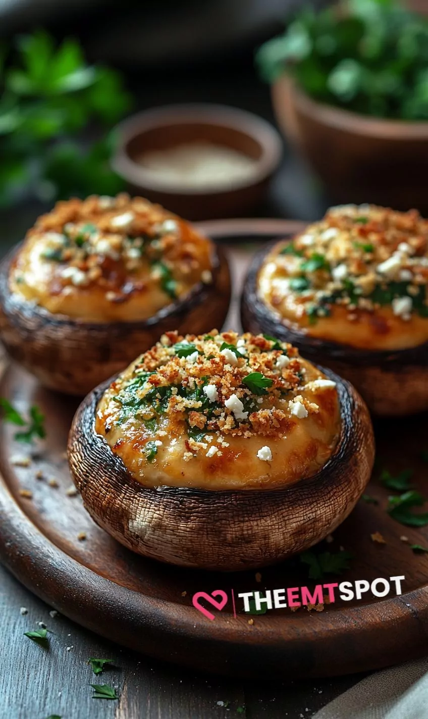 Spinach and Feta Stuffed Portobello Mushrooms